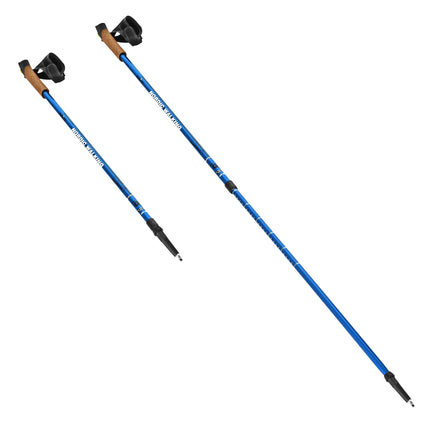 Bâtons de marche nordique, réglables, bleus