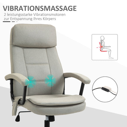 Gaming-Bürostuhl, Lordosenmassage, verstellbar, Leinen beige