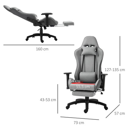 Ergonomischer grauer Bürostuhl mit Kopf- und Lordosenstütze