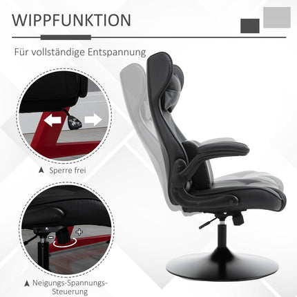 Ergonomischer Bürostuhl – höhenverstellbar, gepolstert, schwarz