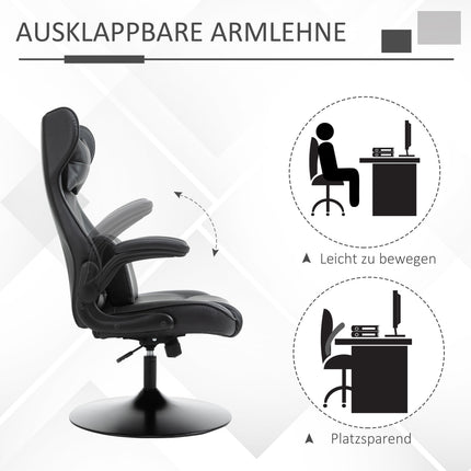 Ergonomischer Bürostuhl – höhenverstellbar, gepolstert, schwarz