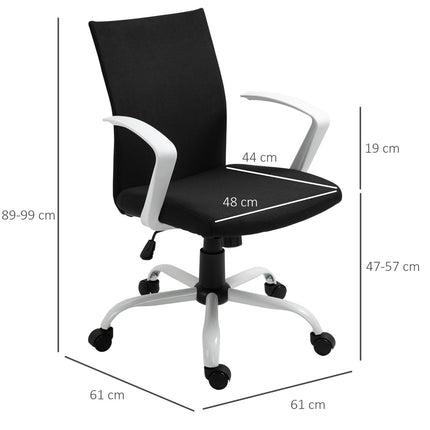 Bürostuhl, ergonomische Netzrückenlehne, 360° drehbar, schwarz