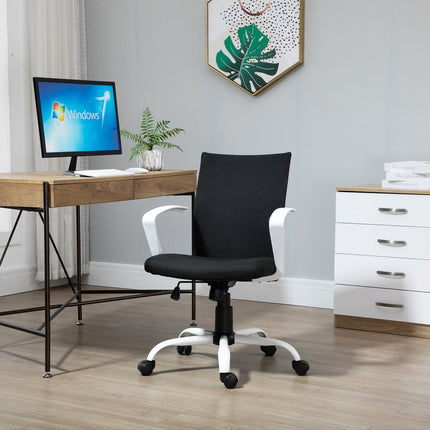 Bürostuhl, ergonomische Netzrückenlehne, 360° drehbar, schwarz