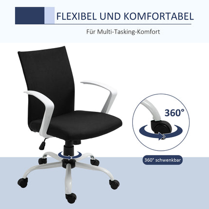Bürostuhl, ergonomische Netzrückenlehne, 360° drehbar, schwarz