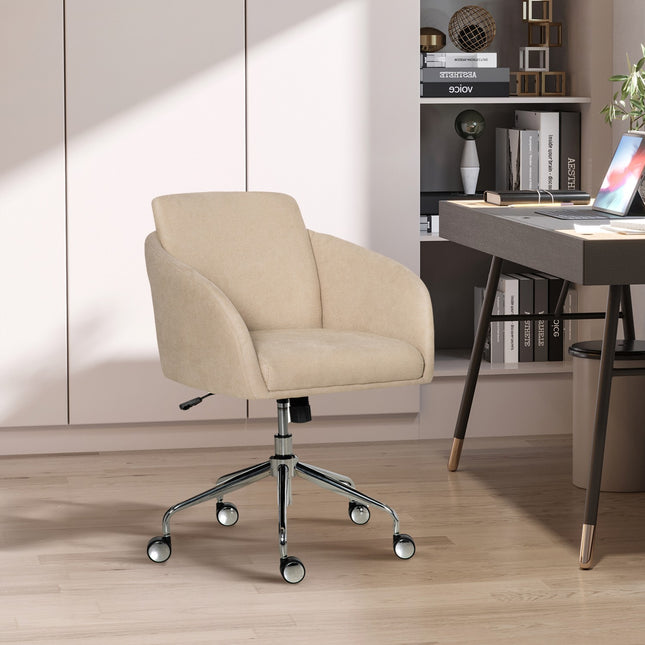 Ergonomischer beiger Bürostuhl - höhenverstellbar, drehbar