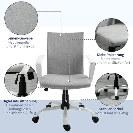 Ergonomischer Bürostuhl mit Kopfstütze, Netzrückenlehne und Rollen