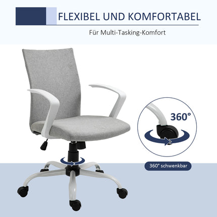 Ergonomischer Bürostuhl mit Kopfstütze, Netzrückenlehne und Rollen