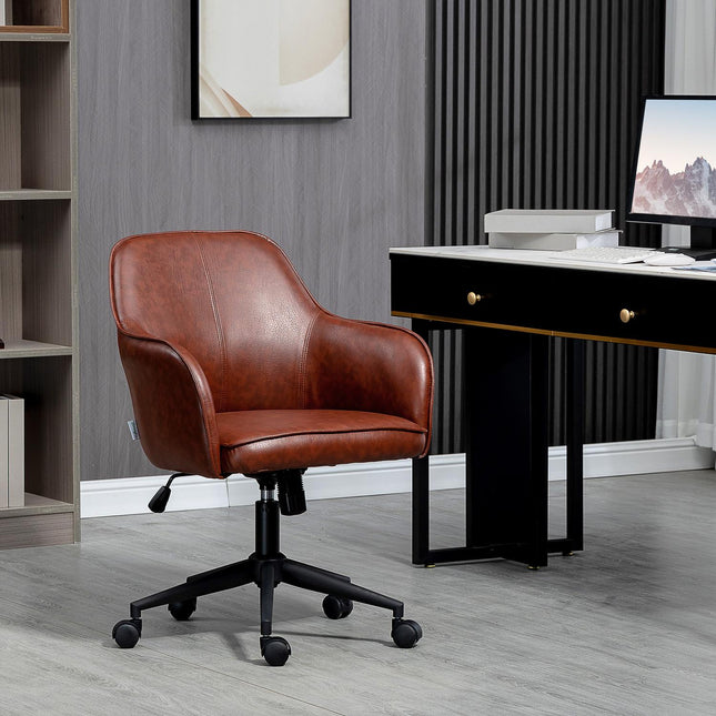 Bürodrehstuhl, Kunstleder, Wippfunktion, braun