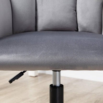 Chaise De Bureau Chaise De Bureau À Roulettes, Réglable En Hauteur, Ergonomique, Aspect Velours, Jusqu'À 120 Kg, Gris