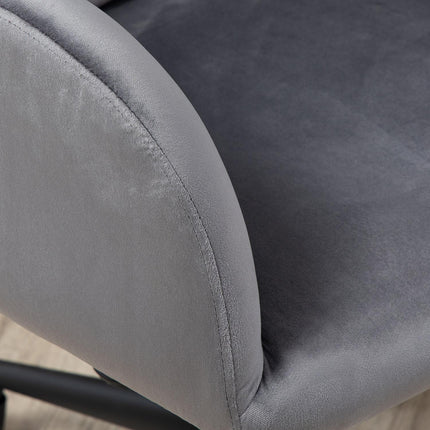 Chaise De Bureau Chaise De Bureau À Roulettes, Réglable En Hauteur, Ergonomique, Aspect Velours, Jusqu'À 120 Kg, Gris