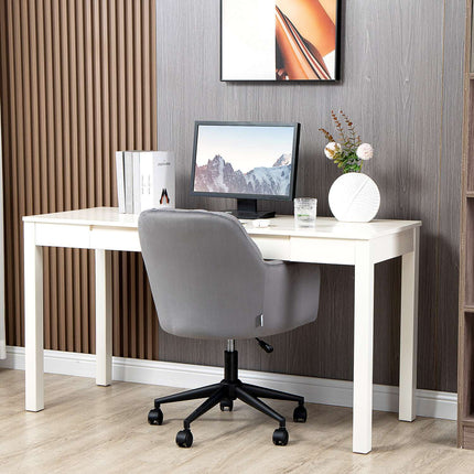 Chaise De Bureau Chaise De Bureau À Roulettes, Réglable En Hauteur, Ergonomique, Aspect Velours, Jusqu'À 120 Kg, Gris