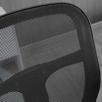 Ergonomischer Bürostuhl aus Netzstoff, schwarz – verstellbare Armlehne und Fußstütze