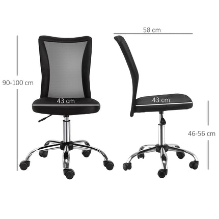 Chaise De Bureau Chaise De Bureau Ergonomique Et Réglable En Hauteur, 360° Avec Dossier Respirant, Capacité De Charge Jusqu'À 100 Kg, Noir