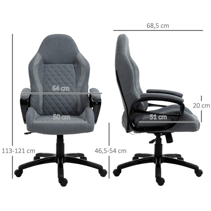 Chaise De Bureau Chaise De Direction Avec Fonction De Massage Chaise De Jeu Ergonomique Réglable En Hauteur Gris