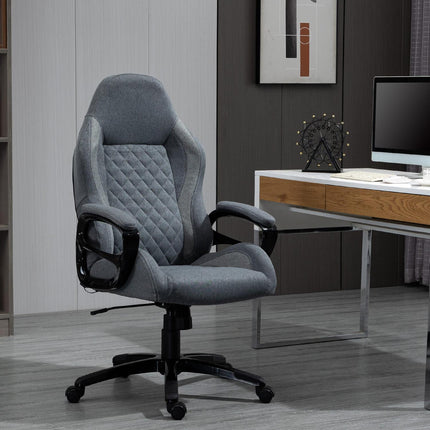Chaise De Bureau Chaise De Direction Avec Fonction De Massage Chaise De Jeu Ergonomique Réglable En Hauteur Gris