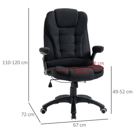 Ergonomischer Bürostuhl, höhenverstellbar, schwarzes Polyester
