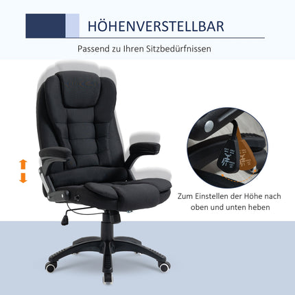 Ergonomischer Bürostuhl, höhenverstellbar, schwarzes Polyester