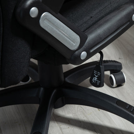 Ergonomischer Bürostuhl, höhenverstellbar, schwarzes Polyester