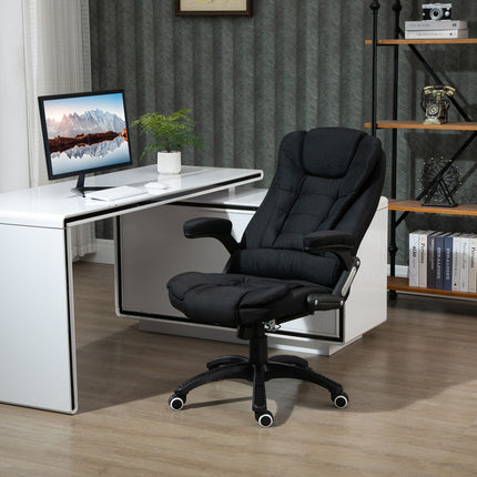 Ergonomischer Bürostuhl, höhenverstellbar, schwarzes Polyester