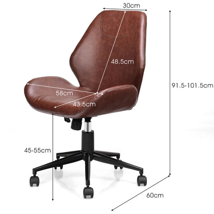 Fauteuil de bureau pivotant, dossier mi-haut en polyuréthane, hauteur réglable, orientable