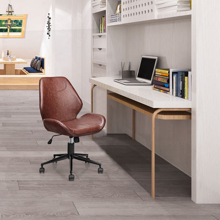 Fauteuil de bureau pivotant, dossier mi-haut en polyuréthane, hauteur réglable, orientable