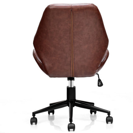 Fauteuil de bureau pivotant, dossier mi-haut en polyuréthane, hauteur réglable, orientable