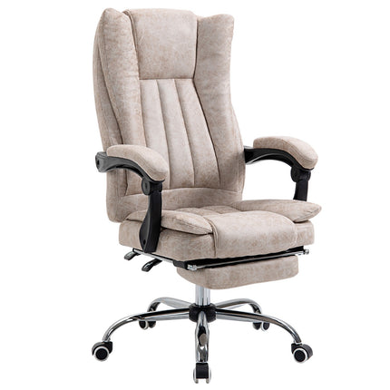 Bürostuhl mit Liegefunktion, Mikrofaser, höhenverstellbar, beige