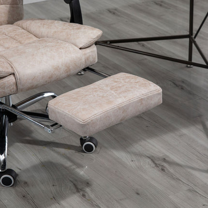 Bürostuhl mit Liegefunktion, Mikrofaser, höhenverstellbar, beige