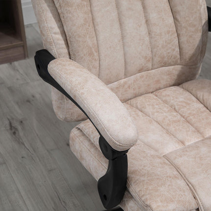 Bürostuhl mit Liegefunktion, Mikrofaser, höhenverstellbar, beige