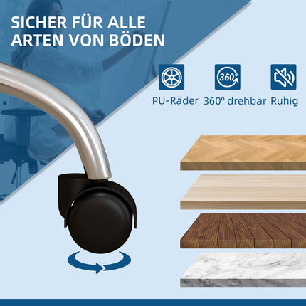 Beiger Bürostuhl, wippbar, Kunstleder, drehbar, 120 kg Belastung
