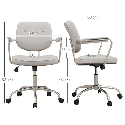 Beiger Bürostuhl, wippbar, Kunstleder, drehbar, 120 kg Belastung