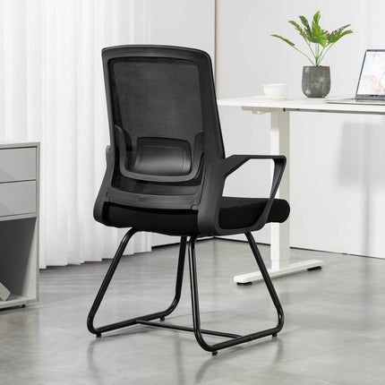 Chaise de bureau avec accoudoirs et soutien lombaire, en maille noire
