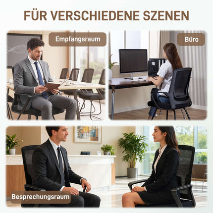 Chaise de bureau avec accoudoirs et soutien lombaire, en maille noire