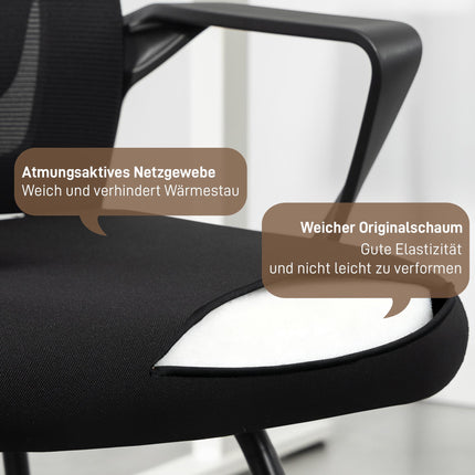 Chaise de bureau avec accoudoirs et soutien lombaire, en maille noire