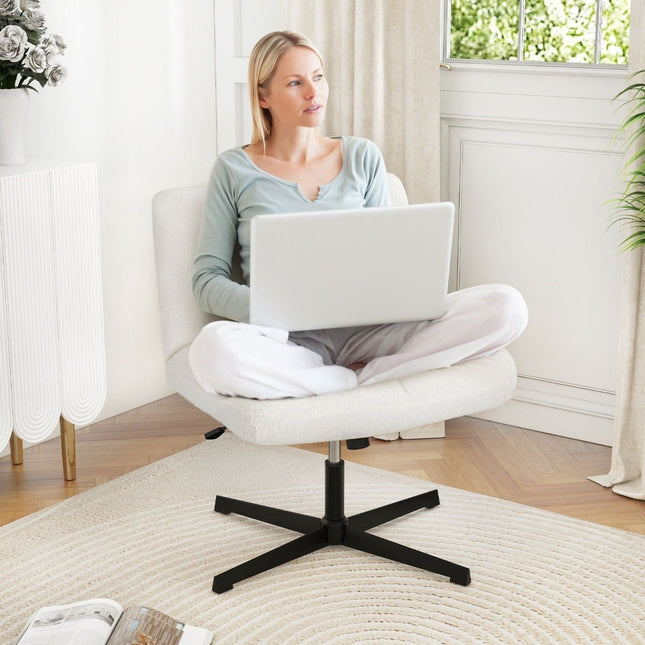 Chaise de bureau en simili-peau de mouton, assise large, réglable