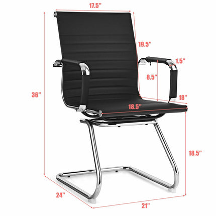 Chaises de bureau pour visiteurs, lot de 2, similicuir, piètement luge