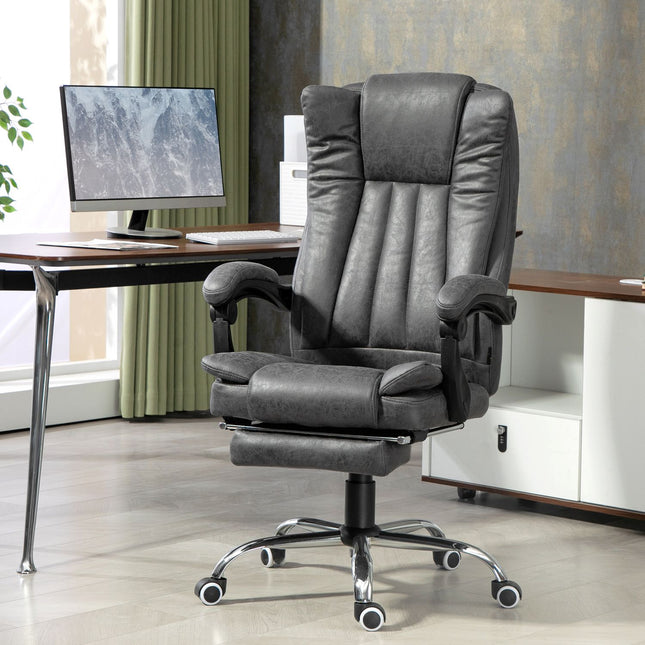 Ergonomischer grauer Bürostuhl, Massage & Heizung, Höhenverstellbar