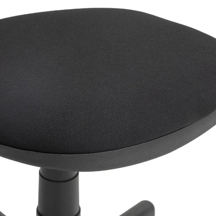 Chaise de bureau, design sans accoudoirs, dossier bas, enroulable, pivotante, noire