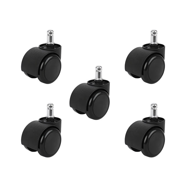 Roulettes pour chaise de bureau - 5 pcs - noir