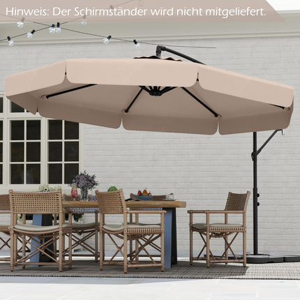 Parasol déporté de terrasse 305 cm avec housse et manivelle