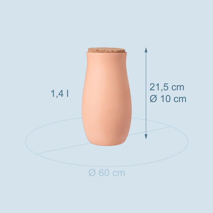 Ollas Bewässerungsset, 1,4L Tontöpfe, 2er-Pack