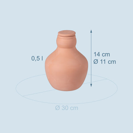 Ollas Bewässerungsset, 500ml Tontöpfe, 3er-Pack