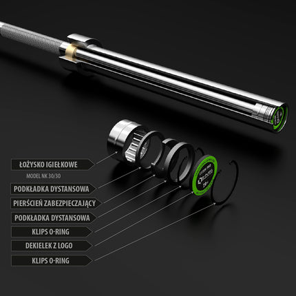 Barre olympique 2200 mm avec colliers de serrage