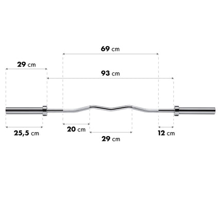 Olympia Curlstange, 200 kg Tragkraft