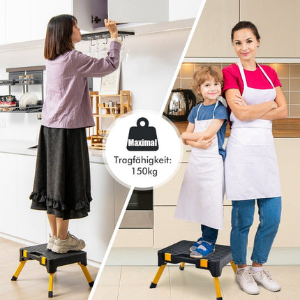 Boîte à outils tabouret 1 marche escabeau pliable avec marche large 50 x 39,5 x 23,5 cm