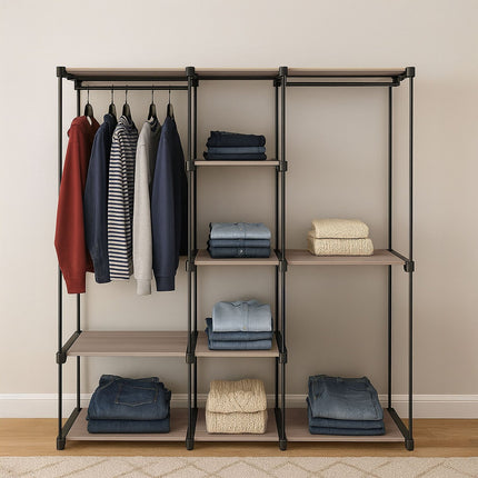 Armoire ouverte - Portant à vêtements métallique autoportant