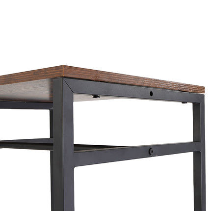 Armoire ouverte avec tringles et étagères - Structure en fer, panneaux en bois
