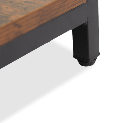 Armoire ouverte avec tringles et étagères - Structure en fer, panneaux en bois