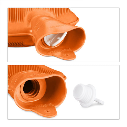 Bouillotte orange 2 L - Anti-fuite, anti-douleur