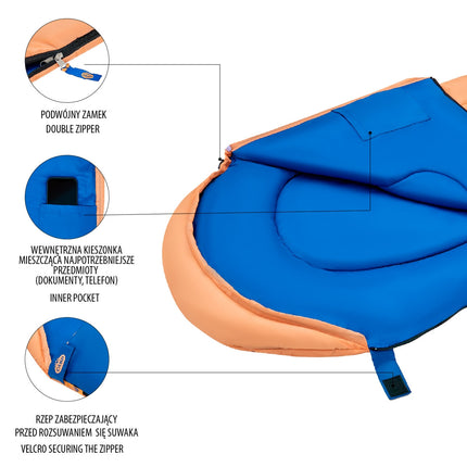 Oranger Junior-Schlafsack, leicht, kompakt